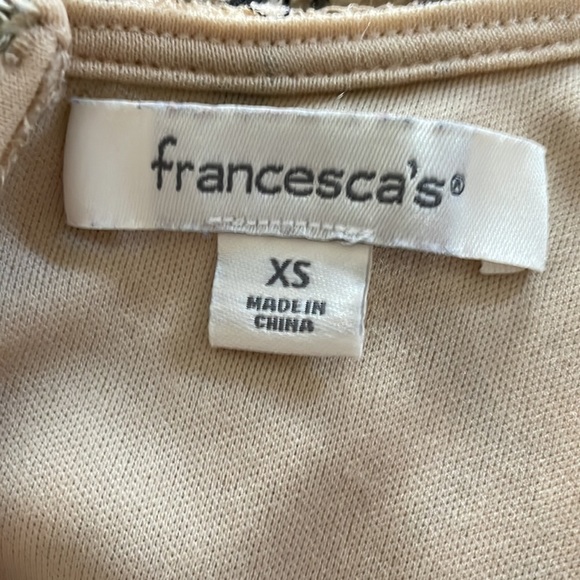 Francesca’s Mocha Lacey Floral Mini Dress Size X-small - Picture 5 of 7